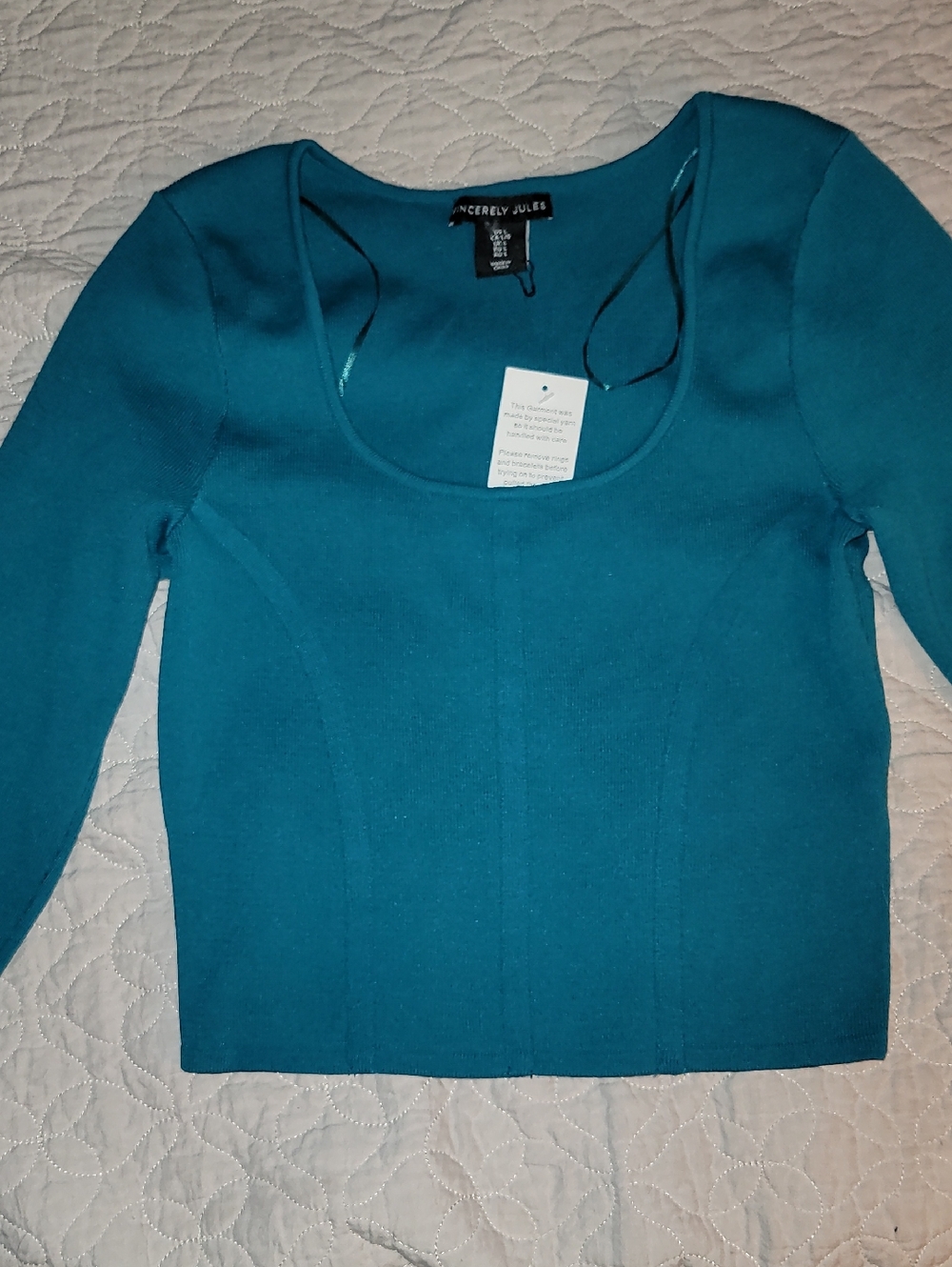 Sincerely Jules Teal Crop Top